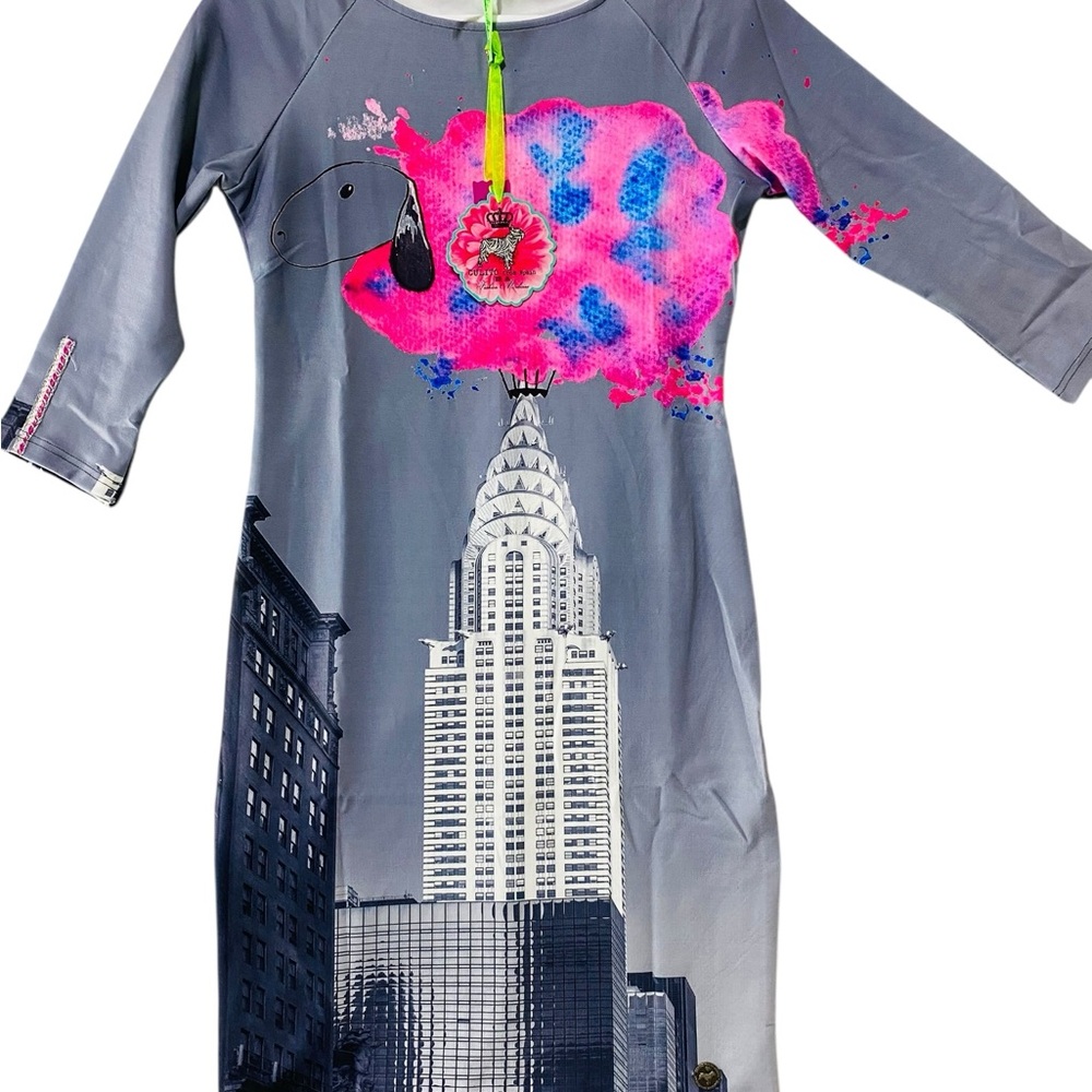 NWT Culito From Spain Cityscape Sheep Chrysler Building Art Dress Unique